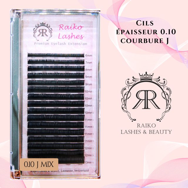Cils Raiko Lashes Courbure J Epaisseur 0.10 MIX