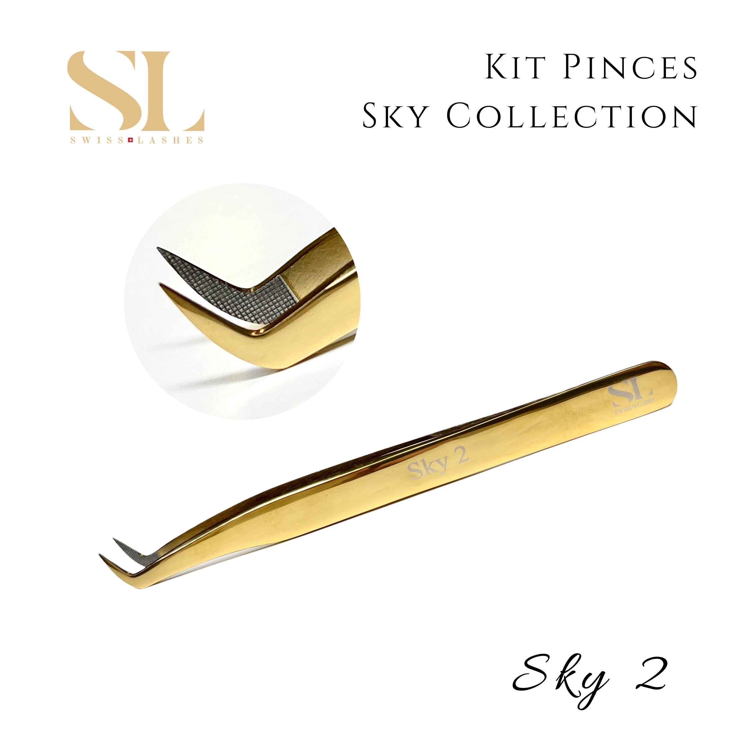 Pinces extensions de cils "Swiss Lashes" Gold Collection – Image 10