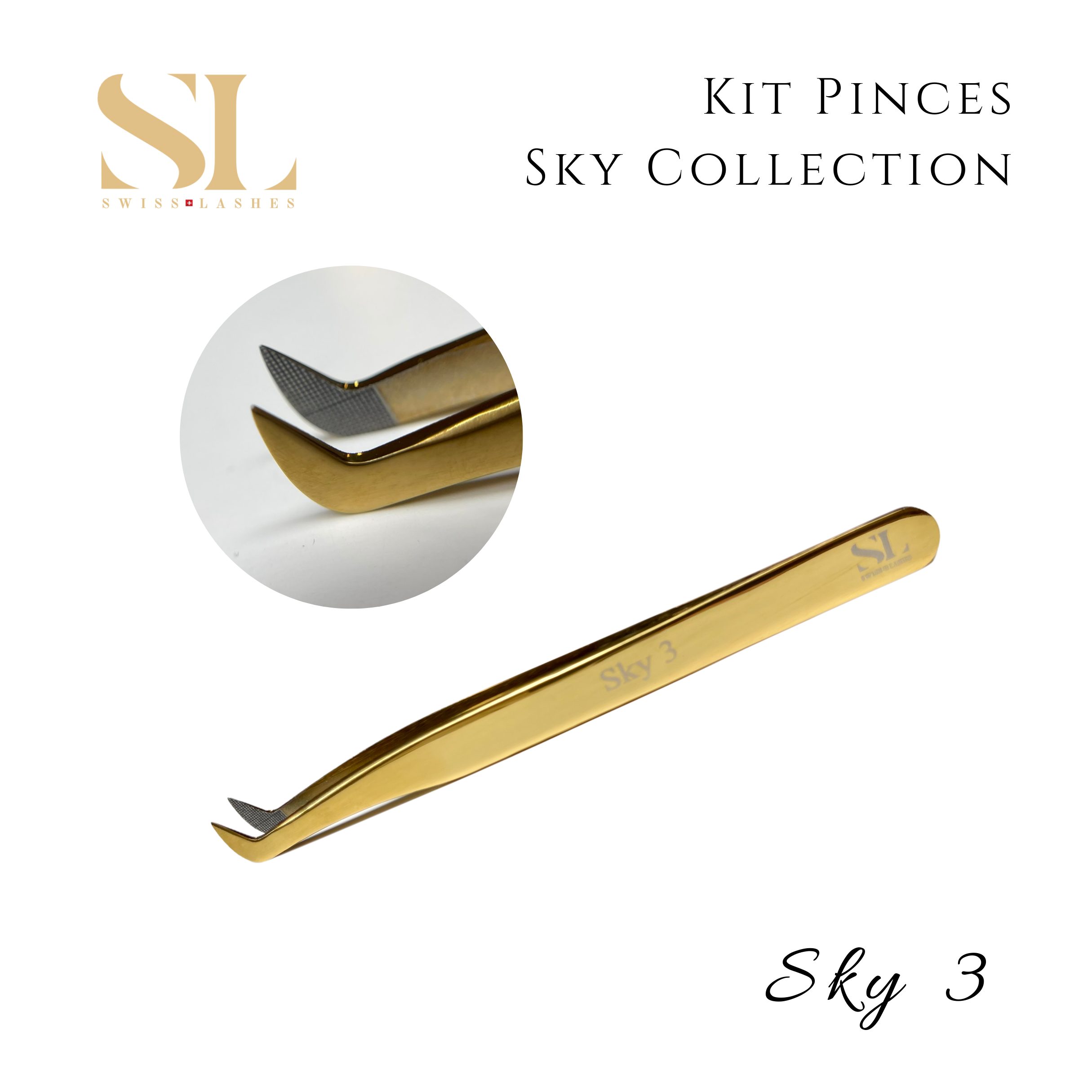 Pinces extensions de cils "Swiss Lashes" Gold Collection – Image 11